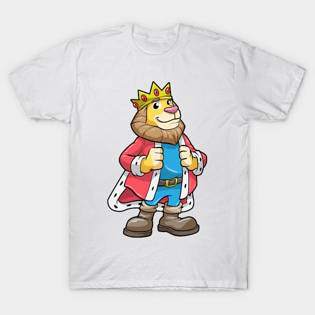 Lion as king with a crown T-Shirt by Markus Schnabel